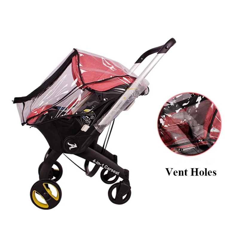 Car Seat Stroller Accessories Rain Cover Fit DNA/Foofoo Stroller 4 in1 Raincoat Safety PVC Baby Carriage Waterproof  Cover