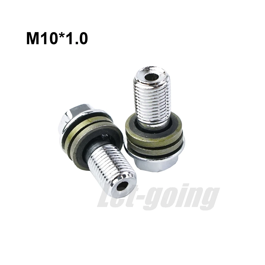 Motorcycle Brake Hose Bolts Nails M10 Banjo Screw for Caliper Brake Master Cylinder Hydraulic Clutch Yamaha Color Silver