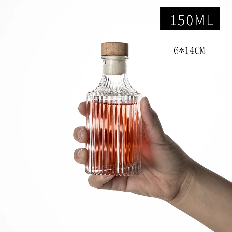 1pcs Glass small wine bottle storage jar, candy box, coffee sealed bottle with lid, household bottling storage bottle