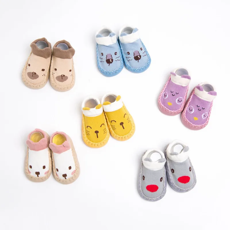 Lawadka Baby Socks Anti Slip Newborn Toddler Leather Bottom Socks for Girls Cotton Autumn Winter Baby Floor Socks