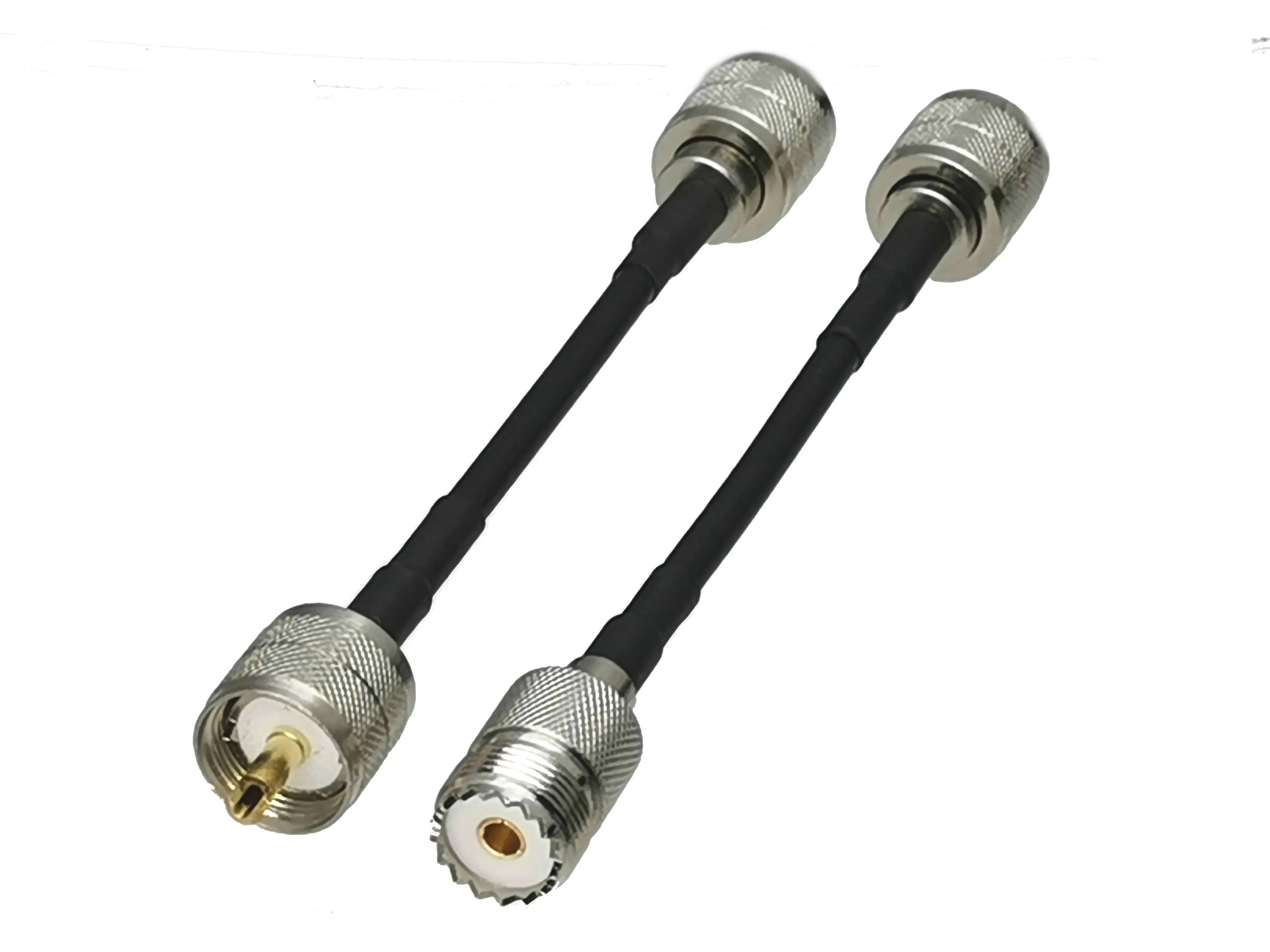 1Pcs RG58 UHF PL259 תקע זכר UHF PL259 זכר & UHF SO239 נקבה שקע מחבר RF קואקסיאלי Jumper צמת כבל 6 אינץ ~ 10FT