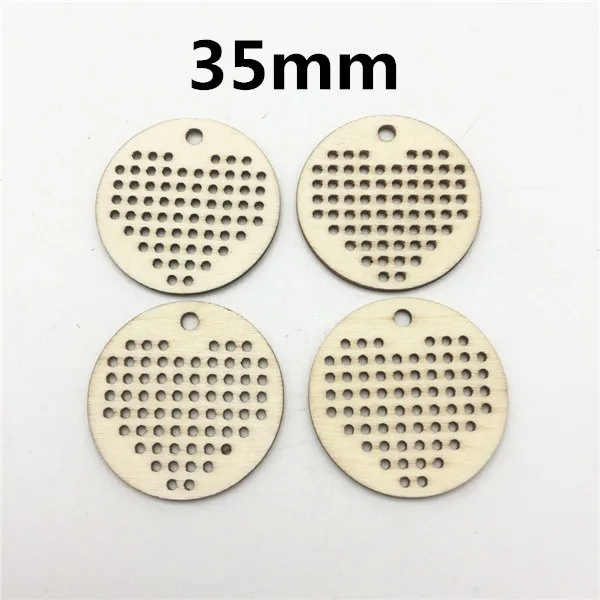 10pcs Flower/Oval/Round/Square/Tree Wood Embroidery Cross Stitch Pendant Favor Christmas Tags Keychains DIY Xmas Cutout Crafts