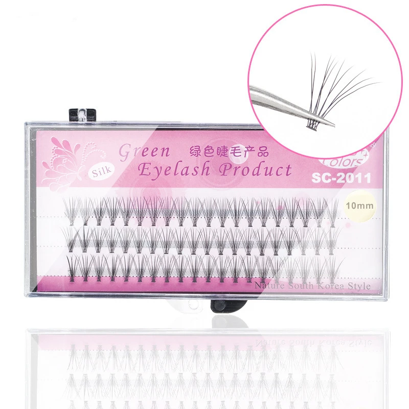 0.10mm C Curl Natural Dense False Eyelashes 10D Silk Lashes Fish Tail Charming Fake Eyelashes Makeup Eyelashes Extension Tools