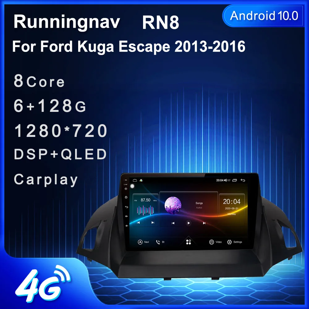 

Runningnav для Ford Kuga 2 Escape 3 2012 - 2019 Android автомобильное радио, мультимедийный видеоплеер, навигация GPS