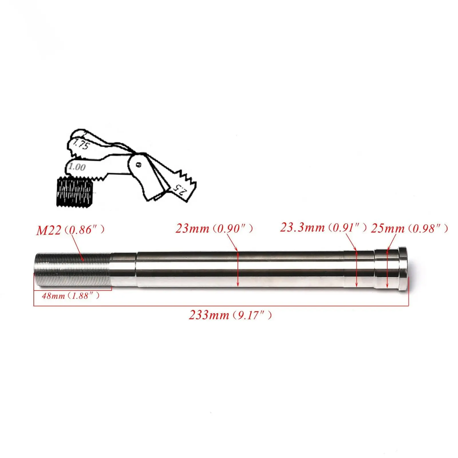 233mm Motorcycle Triple Tree Steering Stem Column Shaft Spindle Pit Dirt Bike