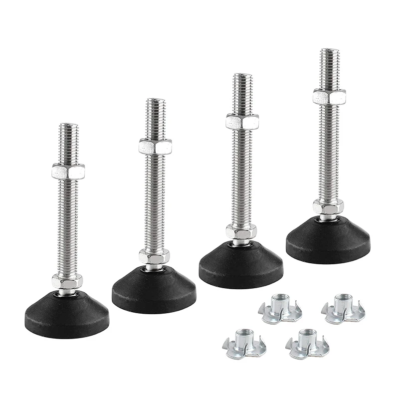 4Pcs Swivel M8  M10 M12 Leveling Feet,  Adjustable Furniture Feet Heavy Duty Leveling Feet for Furniture & Mechanical Equipment