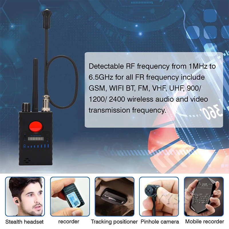 Professional G328 Mini Spy Hidden Camera Detector RF Signal Anti Candid Cam Magnetic GPS Locator Wireless Audio GSM Bug Finder