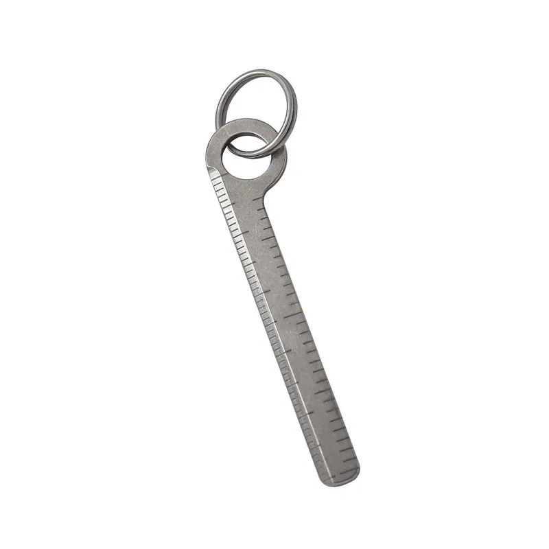 Mini Titanium Small Ruler Keychain Portable Ruler EDC Measuring Tool Centimeter Inch