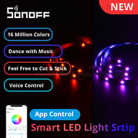 SONOFF L2 Lite Smart LED Light Strip 5M Dimmable EU/ US Flexible RGB Strip Lights APP Remote Control Work with Alexa