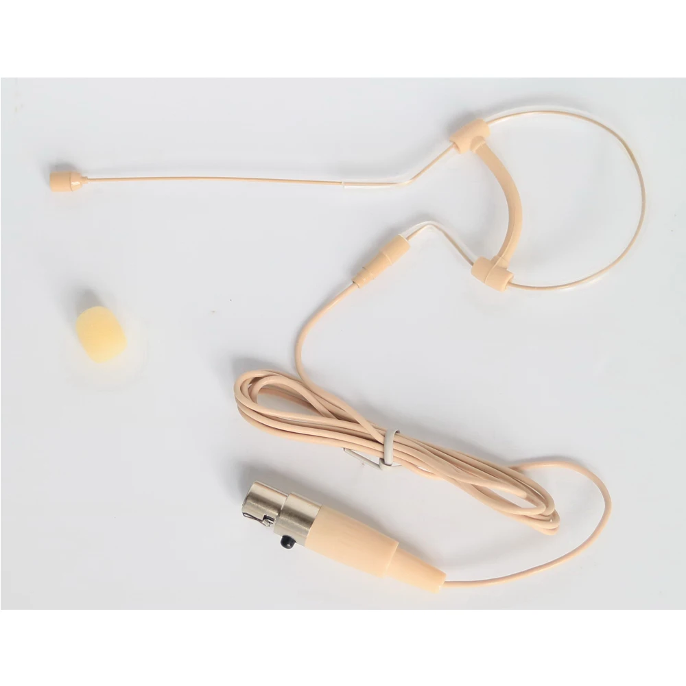 Populaire Crème Enkele Oorset Headset Microfoon Voor AKG Samson 3Pin Mini XLR Draadloze Microfoons BodyPack Systeem Comfortabel Ontwerp