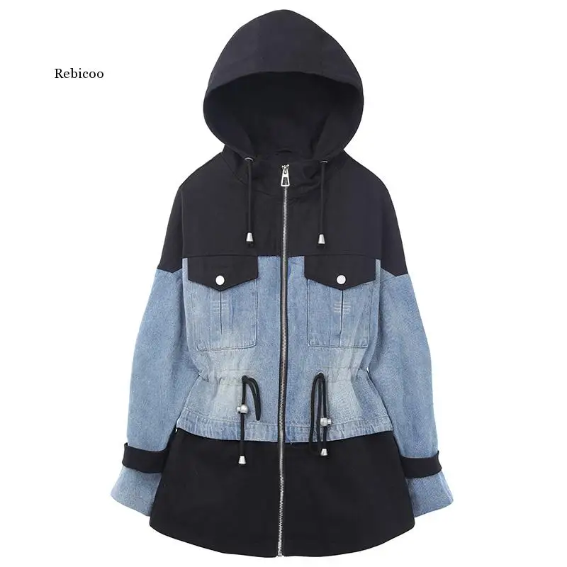 

Large Size Dress Fat Windbreaker Autumn New Slim Cover Meat 200 Jin Large Girl's Age-Reducing Jeans Coat