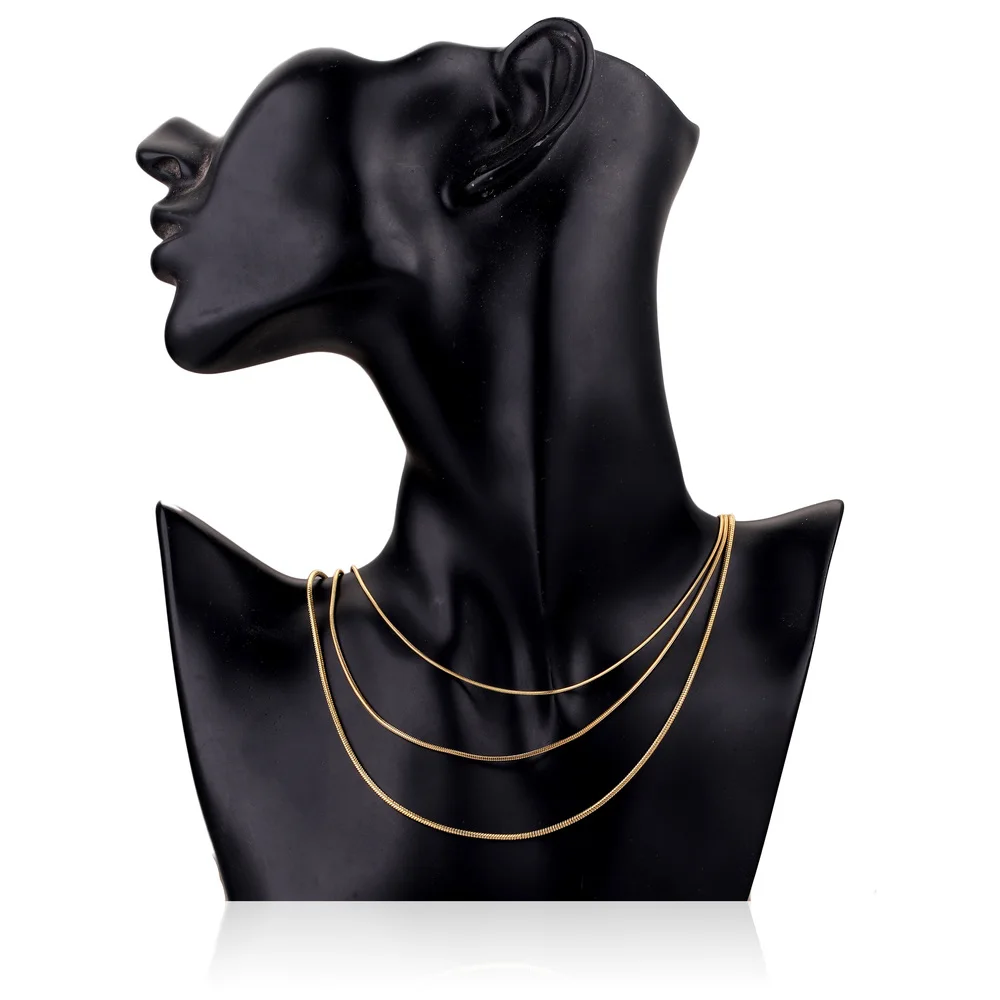 5 Stück Großhandel 0,9/1,2/1,5 mm vergoldet 18 Karat Gold Schlange Runde Kette Halskette für Männer Frauen Silber Halsketten Mode DIY Schmuck – Detail 10