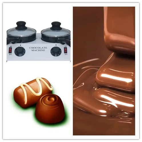 Chocolate Melting Machine 80W Mini Electric Ceramic Non-Stick Pot Tempering Cylinder Melter Pan choaluminum pot with double Pan