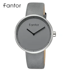 Fantor Brand Simple Casual Men Thin Minimalist  Luxury Quartz Movement Leather Wrist Watch