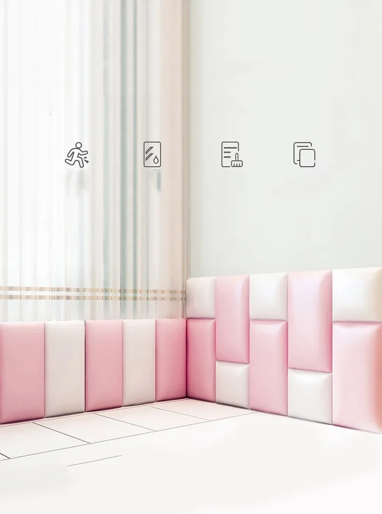 Children's Thickened Bedroom Headboard Crash Resistant Tatami Wall Soft Bag Backrest Background Self-adhesive 3D Wall Stickers