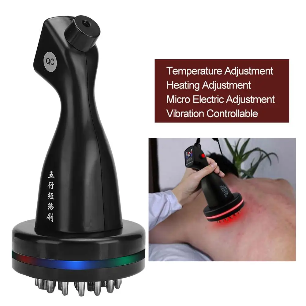 

Electric Far Infrared Meridian Massage Brush Vibration Heating Scraping Machine Acupressure Microcurrent Body Massager 100-240V