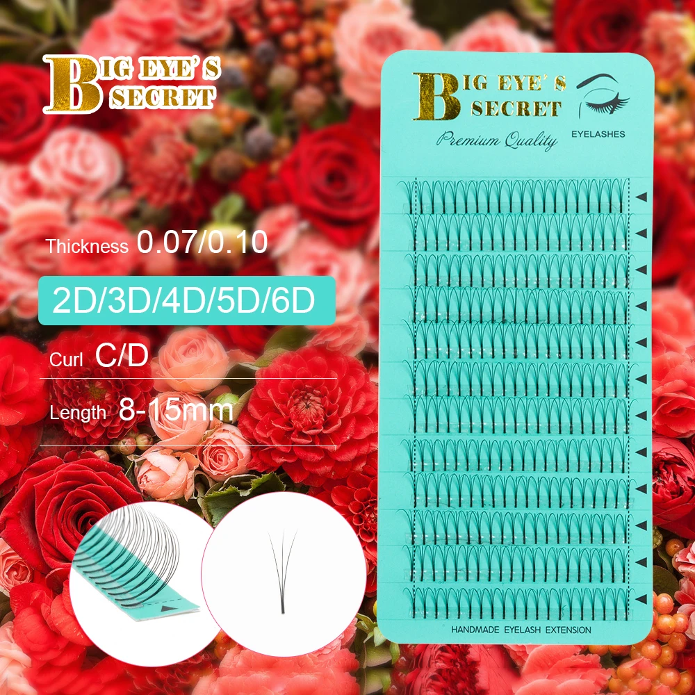 BES 2D 3D 4D 5D 6D abanicos extensión de pestañas volumen Individual Premium Cilios prefabricados ruso Cluster herramienta de maquillaje de ojos