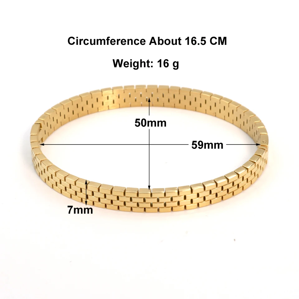 High Quality Unique Design Hollow Watch Chain Shape 18 K Stainless Steel Bracelets For Women Lovers Bangles Trendy Jewelry Gift