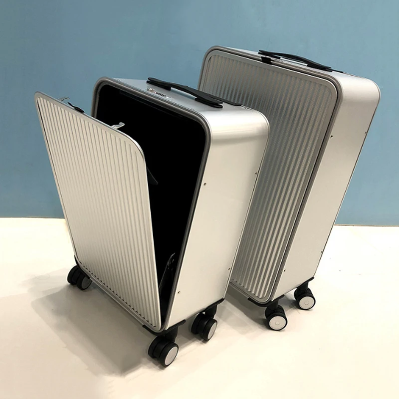 Vnelstyle 100% equipaje rodante de viaje totalmente de aluminio nueva maleta de moda de lujo spinner cubierta de carrito de mano 16/20/24 pulgadas