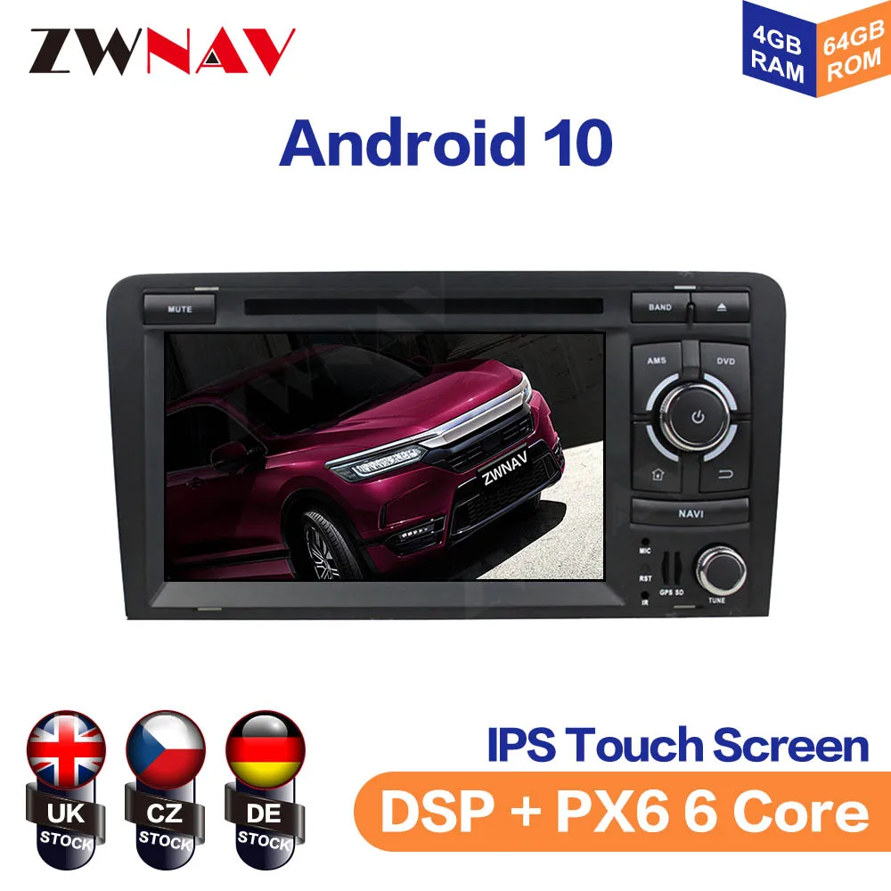 Android 10.0 IPS Screen For Audi A3 2003-2013  Car Multimedia Player Navigation Audio Radio Stereo Head Unit Car radio 2din