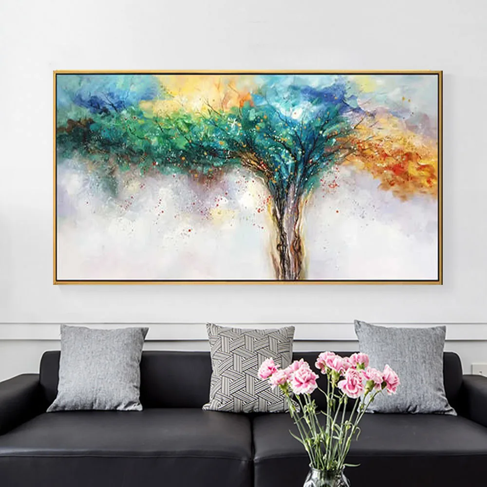 

Gorgeous Home Decor Painting 100% Hand-Painted Oil Paintings Abstract Picture Tree Of Life Elves God Tree Canvas Paint Mural