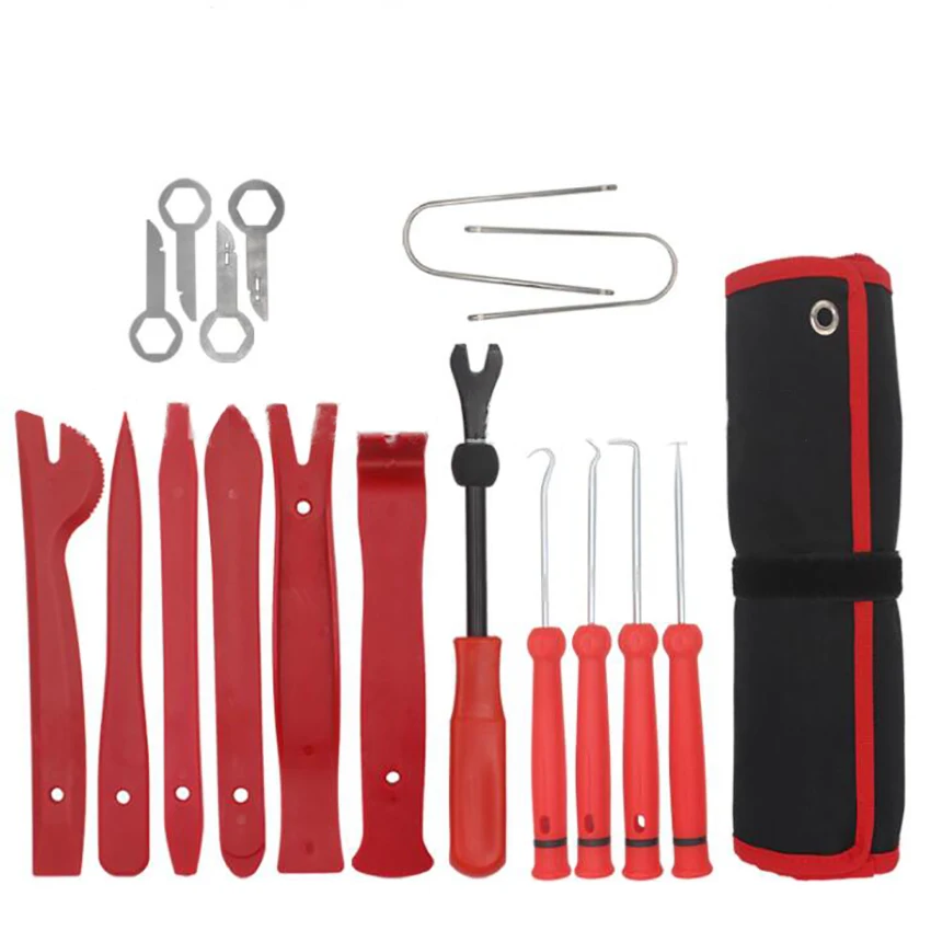 20 pçs/set kit ferramenta de remoção guarnição da guarnição do automóvel instalador pry ferramenta para carro traço áudio/rádio/painel porta/janela/interior