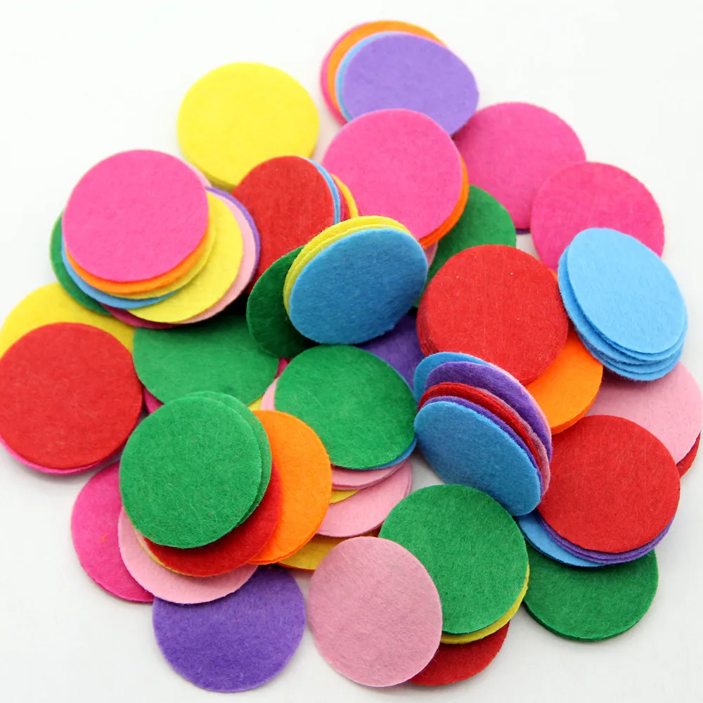 200pc 1/2/3/4CM Nonwoven Felt Fabric Round Felt Patch Appliques For Kids DIY Handcraft Girls Gift Doll Hair Clip Sewing Supplies