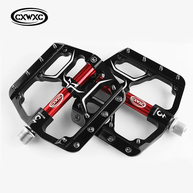 CXWXC CXV-15 Road Bike Bicycle Flat Pedal 3 Sealed Bearings Pedal Aluminum Alloy CNC Machined Wide Platform