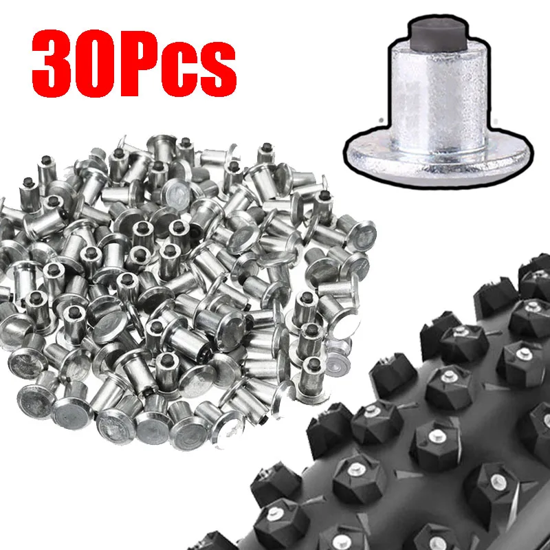 30Pcs Winter Car Wheel Tire Studs Winter Anti-Slip Stud Auto Motorcycle Bike Universal Snow Spikes Tire Cleats Universal Bicycle