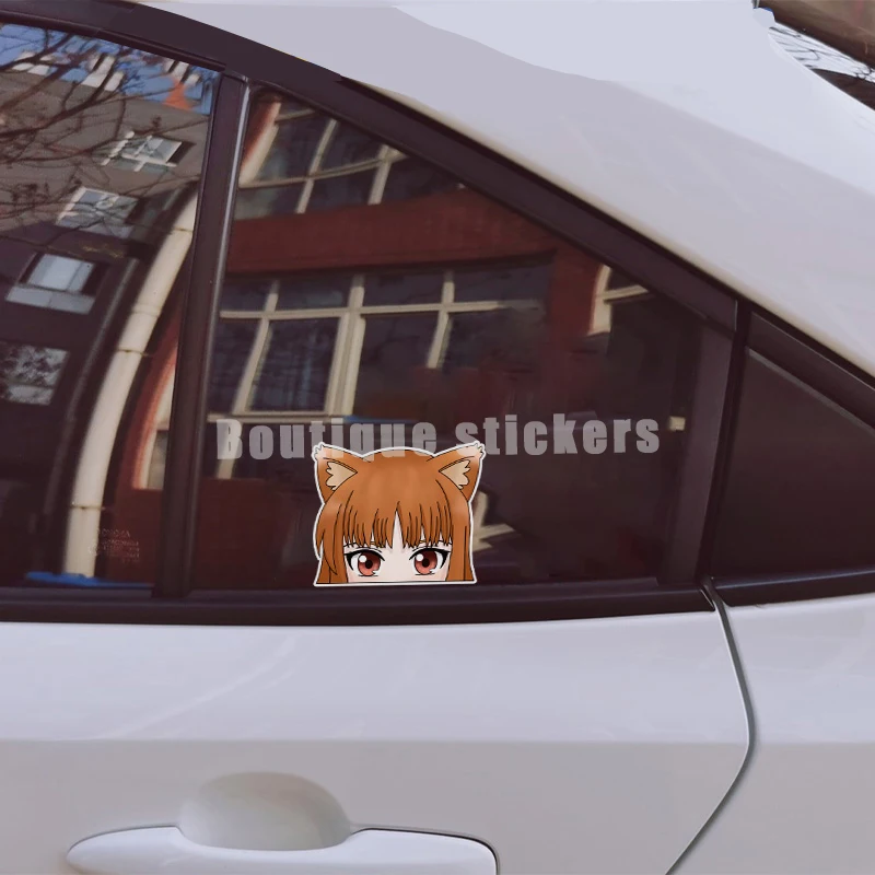 Body Pull Flower Net Red Car Sticker Yin Wolf He Luo Wolf and Spice Japanese Girl Two-dimensional Car Sticker Scratch Sticker