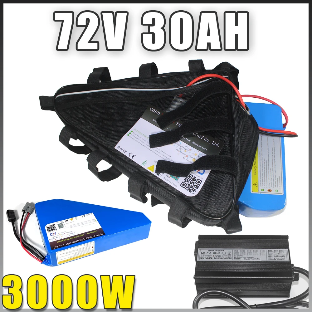 72V 40Ah Triangle Ebike Battery 2000W 3000W 72V Electric Bicycle Battery