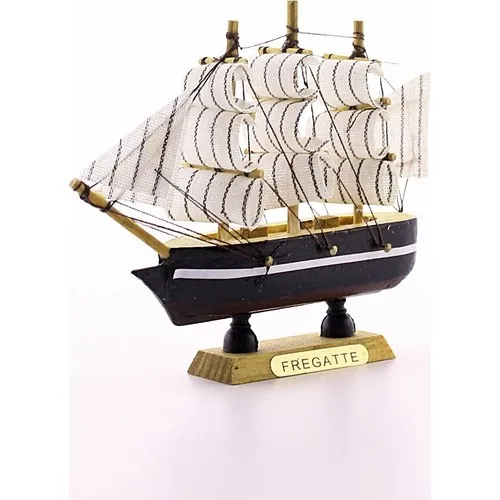 Gift Net Wooden Handmade Sailing Ship Scale Model Decorative Hobby 12CM- C