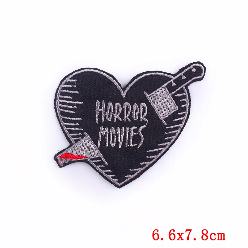 Prajna 10PCS Letter Embroidered Patch horror Movies Patches For Clothing Patches For Jeans Jacket DIY  Letter Badge Applique