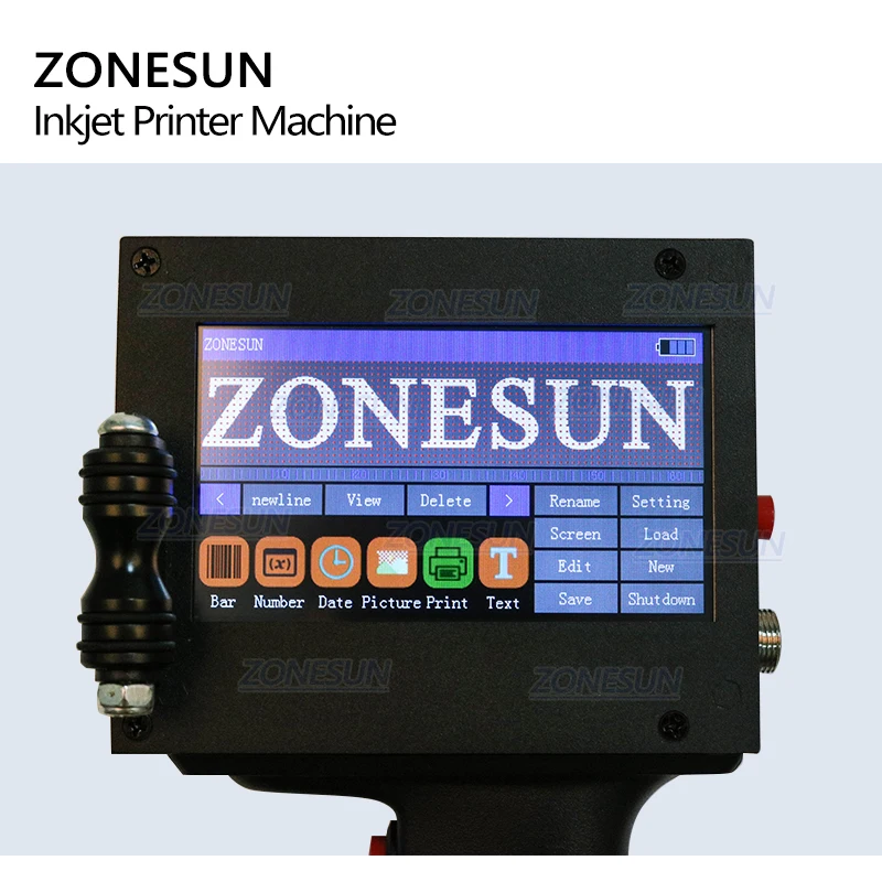 ZONESUN stampanti a getto d'inchiostro Touch Screen macchina di codifica intelligente portatile per vasetti cosmetici in cartone di gomma bottiglia di metallo
