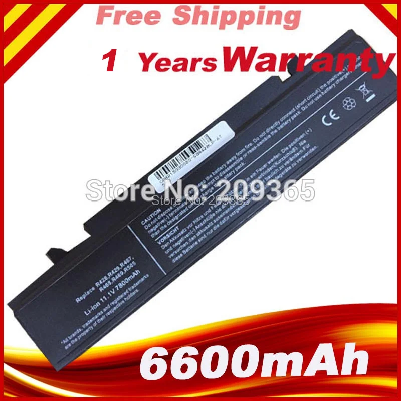 9 Cell 6600mAh Laptop battery for Samsung R718 R720 R728 R730 R780 RC410 RC510 RC710 RF411 RF511 RF512 RF711 RV409  RV520 X360