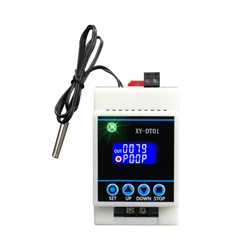 DT01 Digital Temperature Controller 30A Support 18B20 Sensor Module Relay Rail Digital Thermostat with 0.5M 10K probe