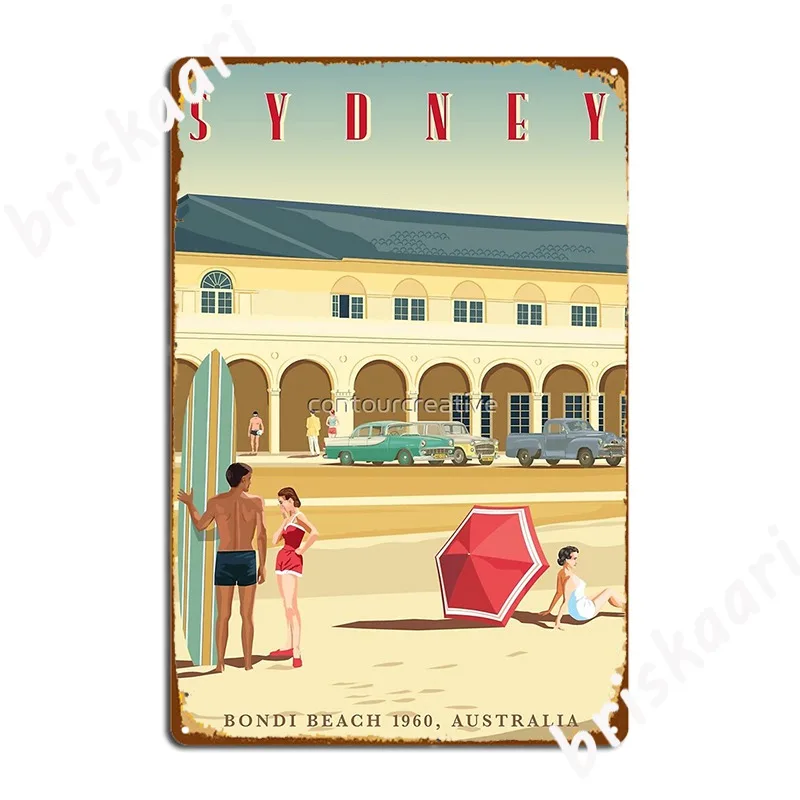 Sydney Bondi Bathers Pavilion 1960 Metal Sign Plaques Living Room create pub Tin sign Poster