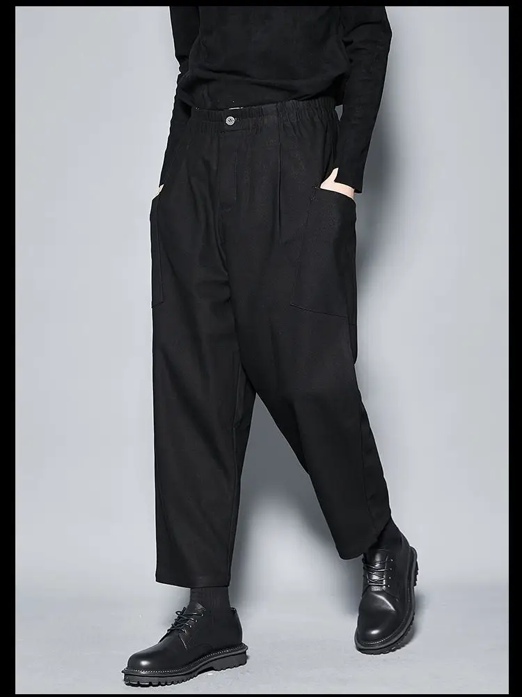 

Men's Casual Pants Spring And Autumn New Dark Loose Simple Street Youth Fashion Trend Nine Inch Pants Straight Pants