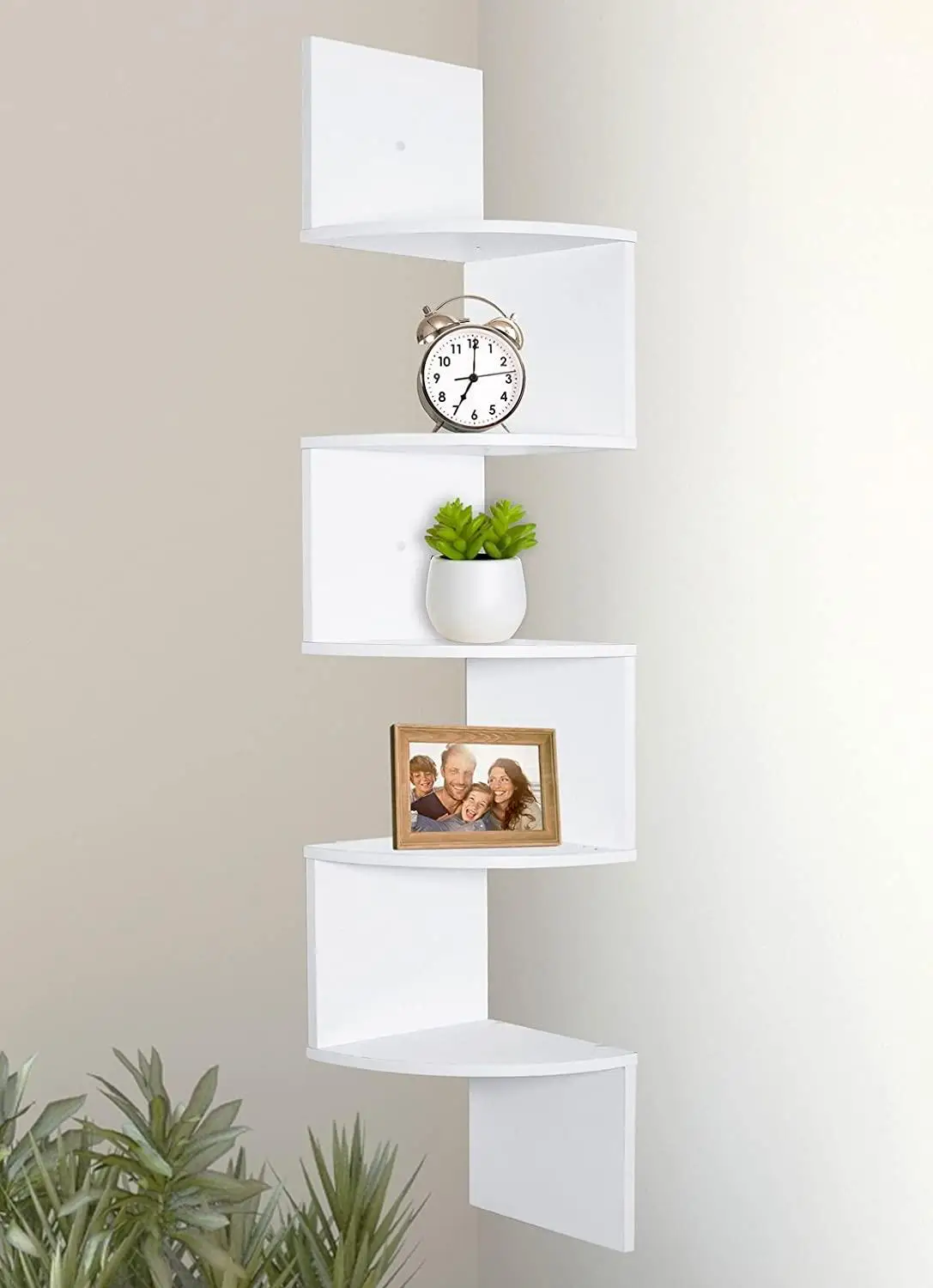 2/5/7 Tier Wall Mount Floating Radial Corner Shelf for Bookshelf or Home Decor Corner Shelf Kitchen Storage Housekeeper on Wall