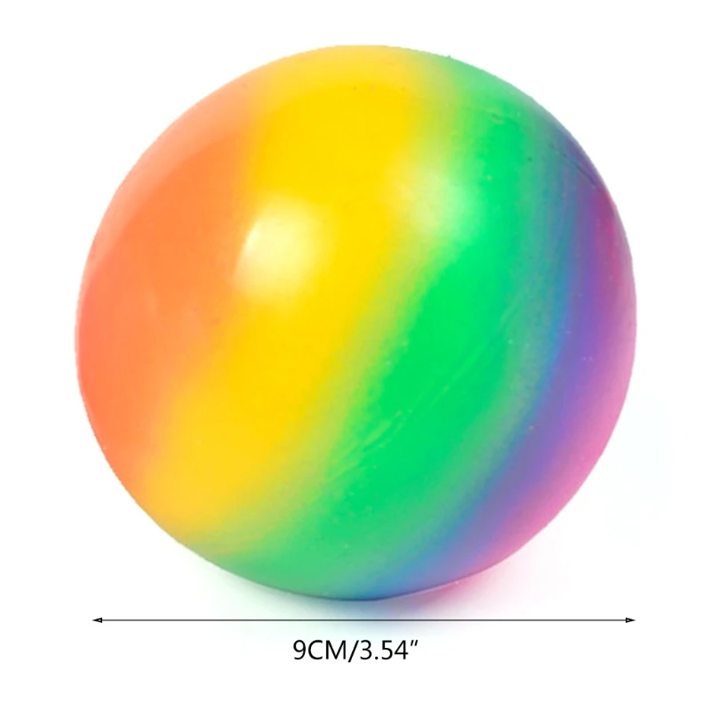 Colorful Rainbow Stress Balls Soft Foam TPR Squeeze Stress Relief Balls 97BE