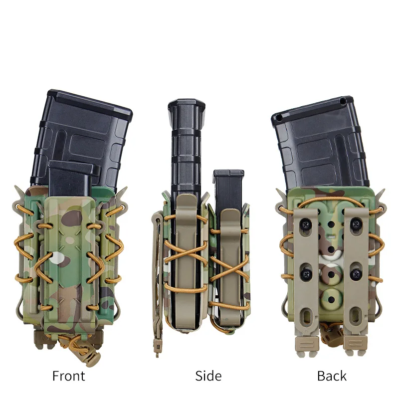 Custodia tattica per caricatore Molle 9mm 45ACP 5.56 7.62 Borsa per fucile Pistola Mag Doppio attacco rapido Custodia per trasporto Accessori per la caccia