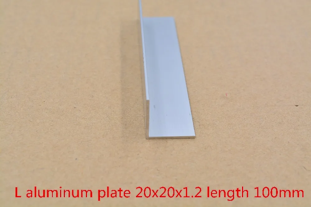 20mmx20mm aluminum plate length 100mm L  profile angle  thickness 1.2mm 1pcs