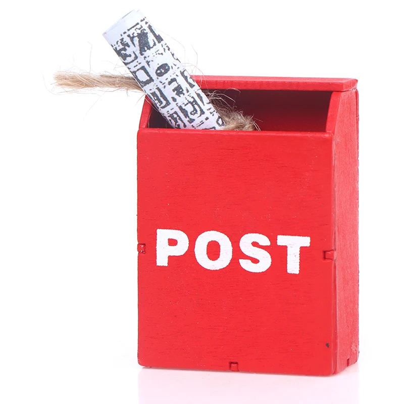 1:12 Fairy Garden Furniture Dollhouse Wooden Mailbox Mail Post Box Miniature 1:12  Fairy Garden  Furniture Accessory