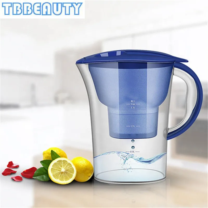 2.5L Household Alkaline Water Filter Pitcher With Universal Filter Portable Plastic Water Pitcher Water Filter Kettle Activated