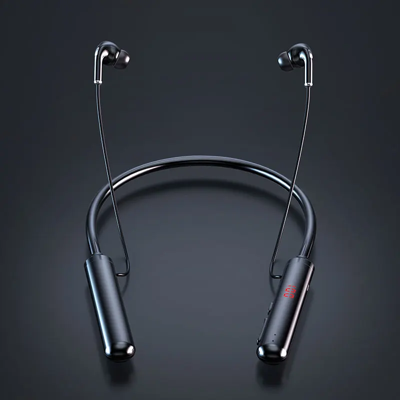 Endurance Bluetooth Headphones Stereo Bass Wireless Headphone Neckband Power LED Display Headset TF Card Magnet