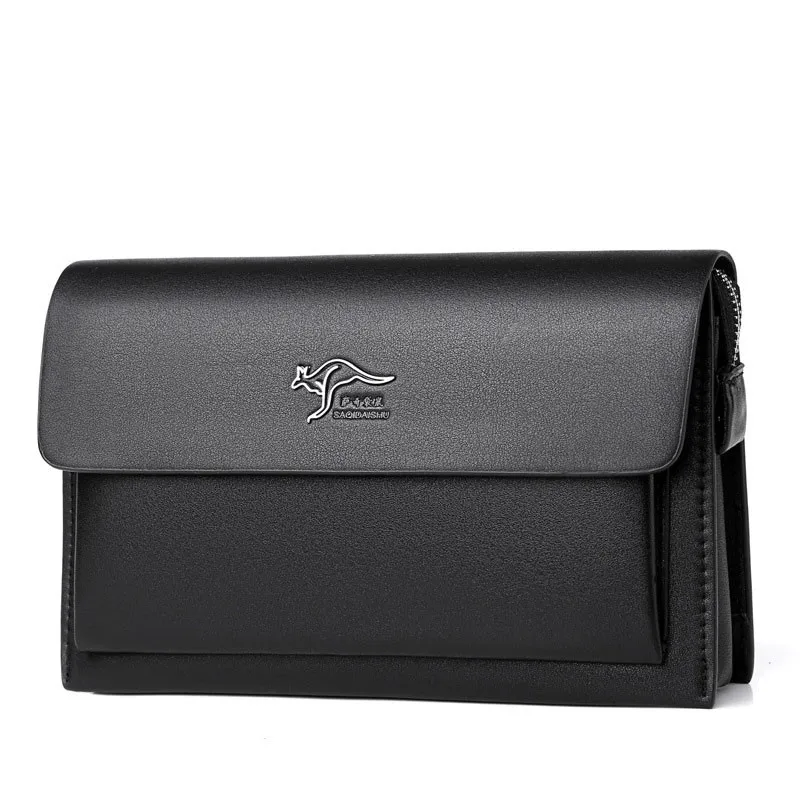 leather wallet men Coded Lock Day Clutch men's Anti-theft Flip Business portemonnee Male Big Capacity Long Wallet Phone Bag