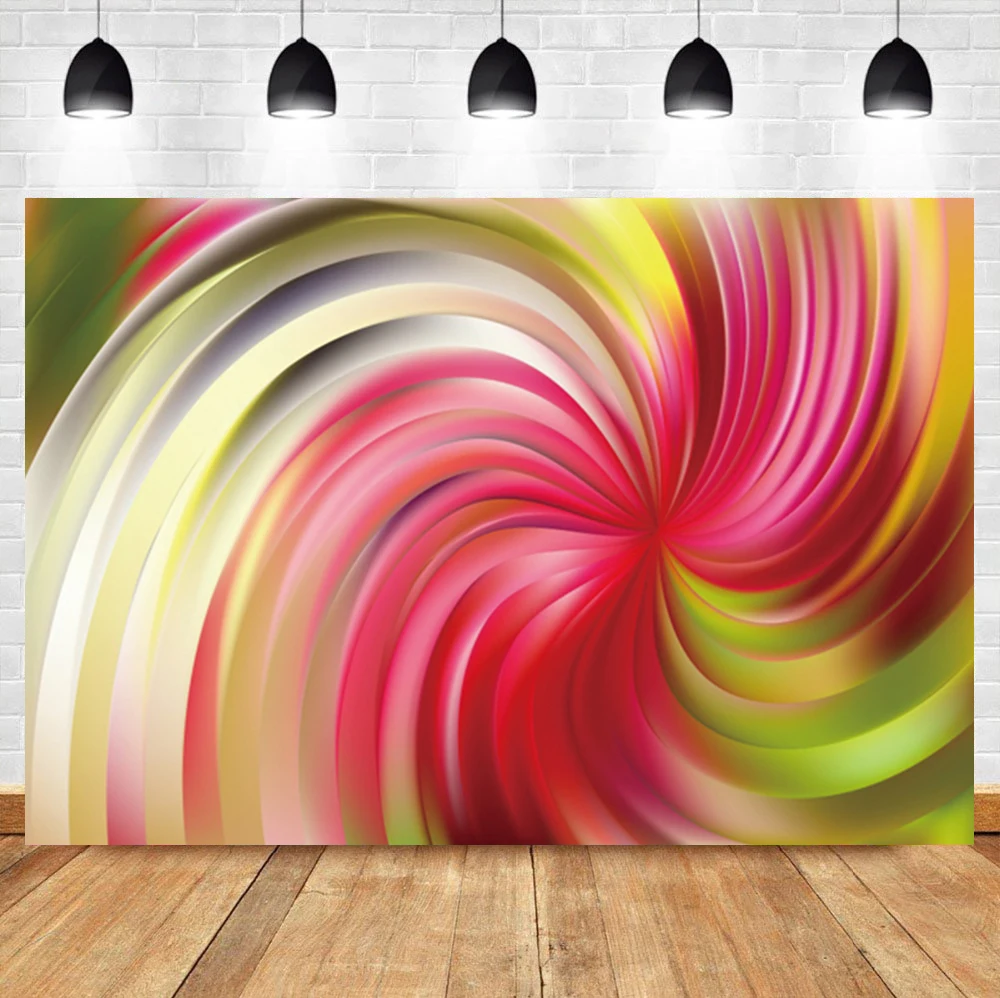 Laeacco Colorful Psychedelic Abstract Vortex Home Decoration Birthday Portrait  Backdrop Photographic Photo Background