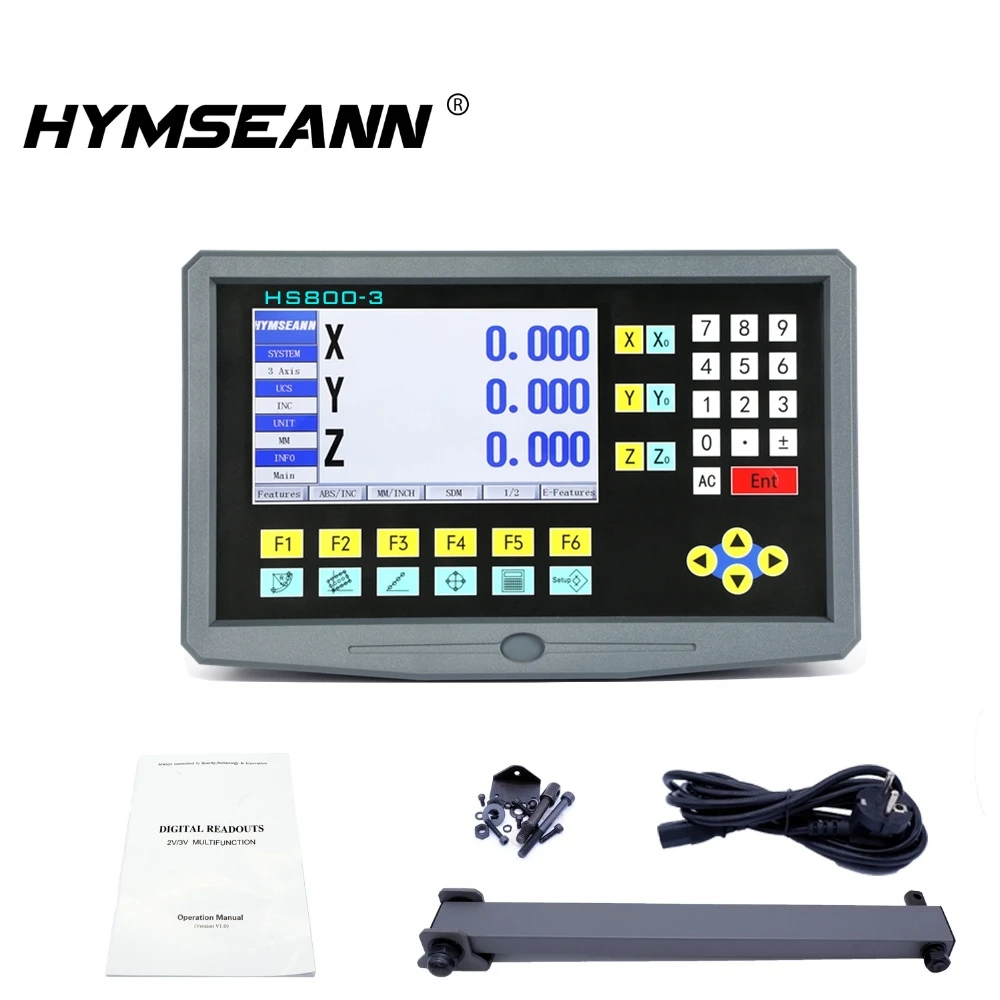 HS800-3 Multilingual 3 Axis Milling Lathe LCD DRO Digital Readout Display AC110V/220V Display For TTL linear Scale Displacement