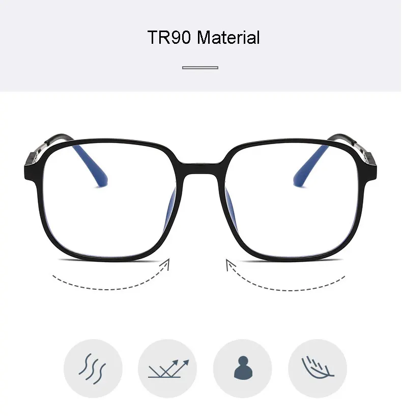 Retro Kunststoff Brillen Rahmen Unisex Vollrand Brillen Anti Blue Ray Myopie Gläser Neue Ankunft Heißer Verkauf Brille – Detail 3
