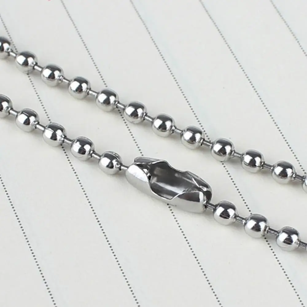 Wholesale 10/20/50/100pcs/Lot 1.5/2/2.4/3/3.2mm Silver Color Stainless Steel Bead Ball Chain Necklace DIY Jewelry Findings